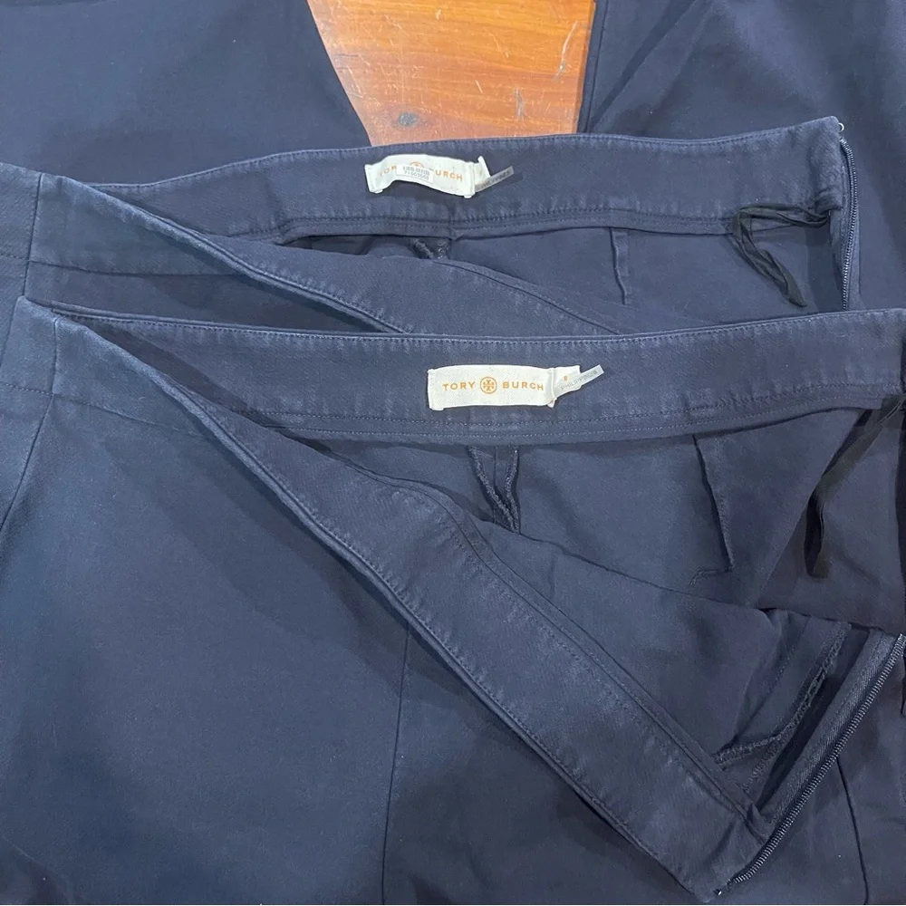 TWO- Tory Burch Women’s Navy Trousers Size 8 TWO pair